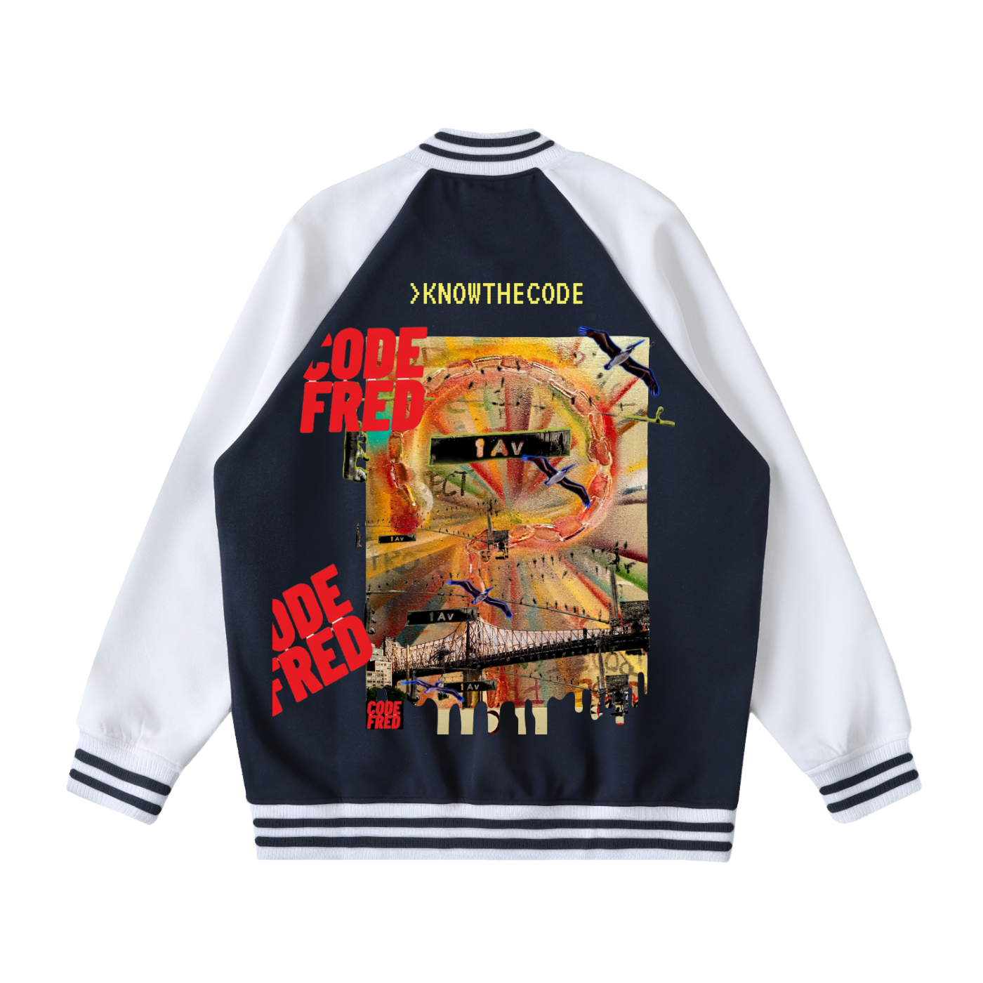 Two Tone  CODE U. Varsity Jacket