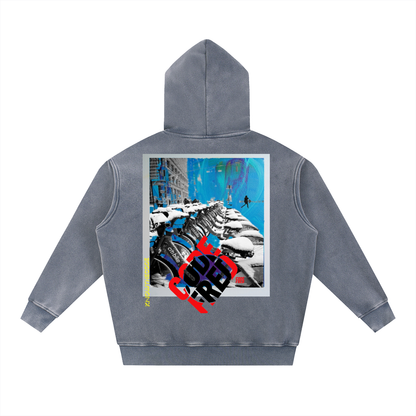 Snow Wash Fleece Oversize Hoodie