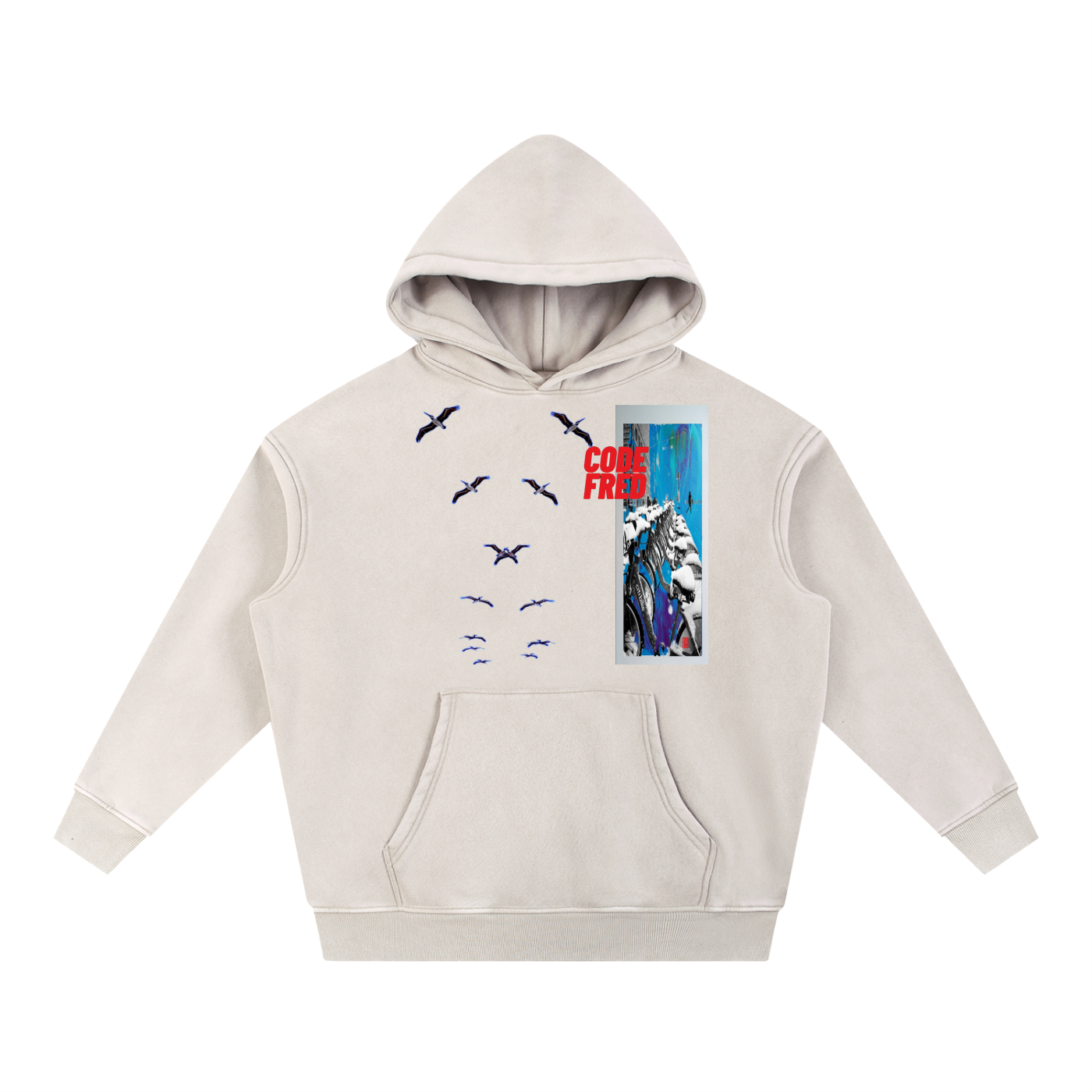 Snow Wash Fleece Oversize Hoodie