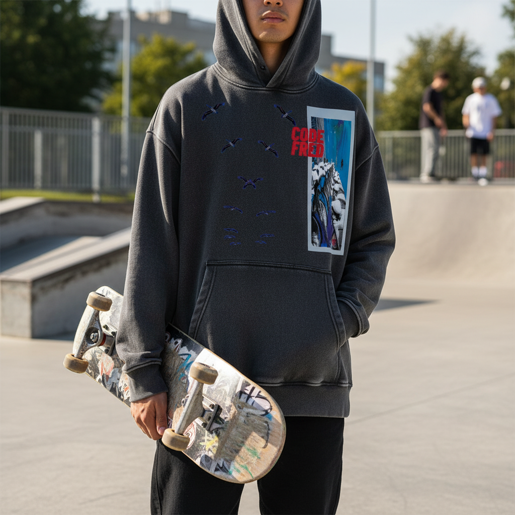 Snow Wash Fleece Oversize Hoodie