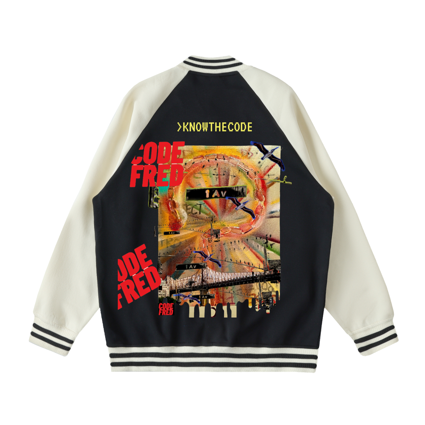 Two Tone  CODE U. Varsity Jacket