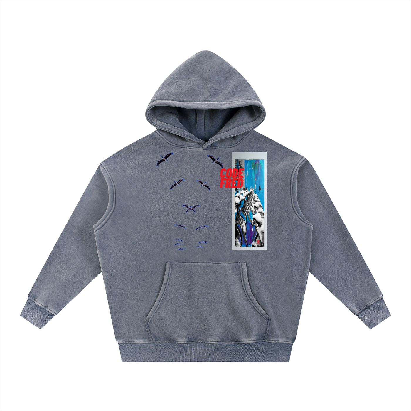 Snow Wash Fleece Oversize Hoodie