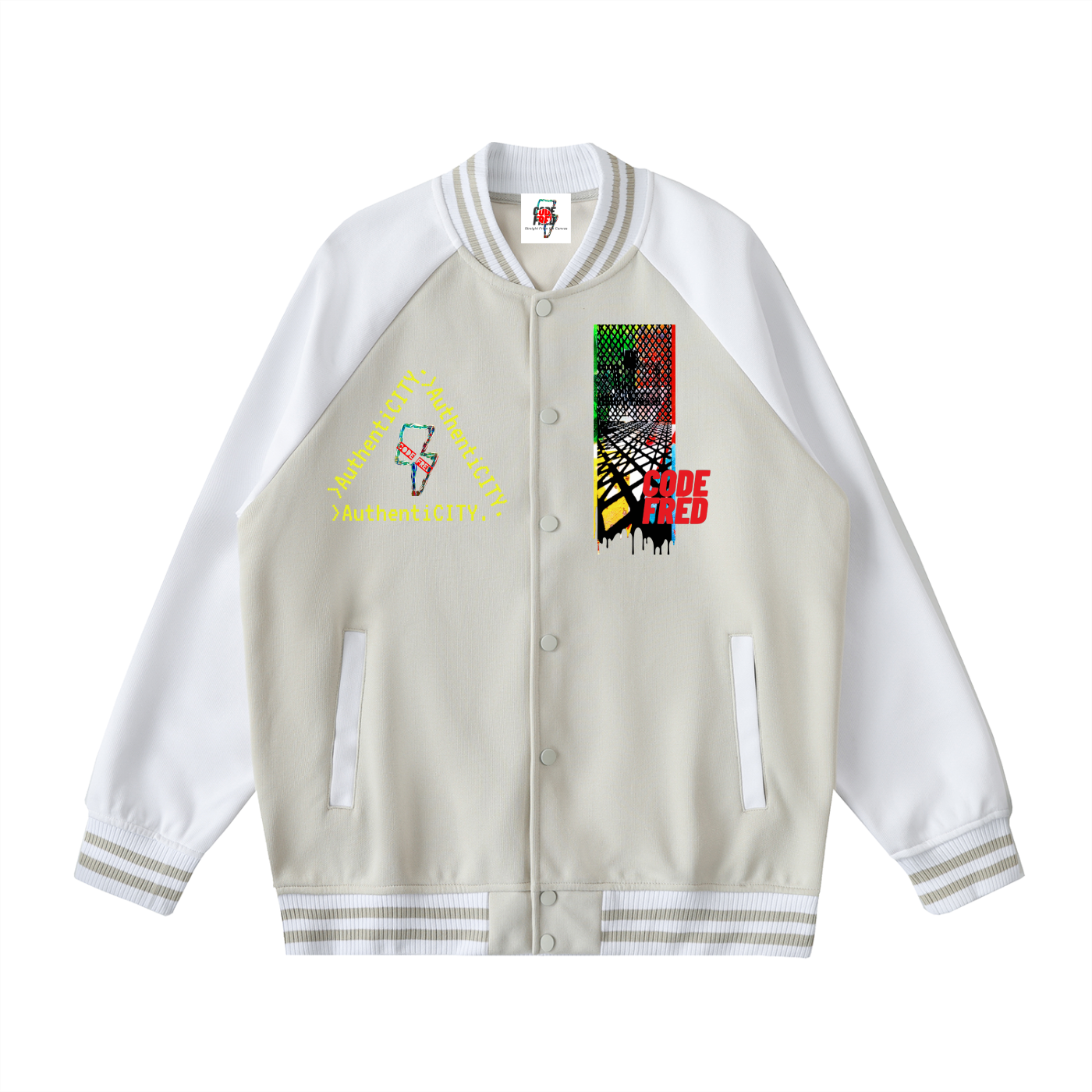 Two Tone  CODE U. Varsity Jacket