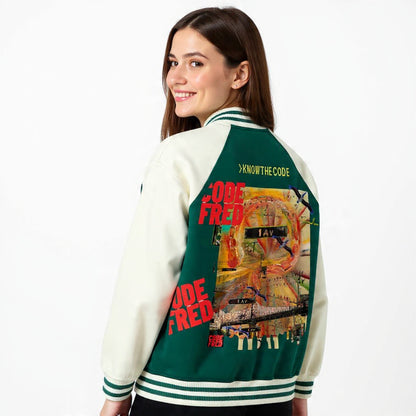 Two Tone  CODE U. Varsity Jacket