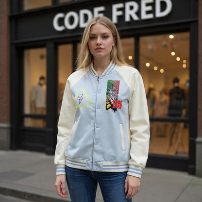 Two Tone  CODE U. Varsity Jacket