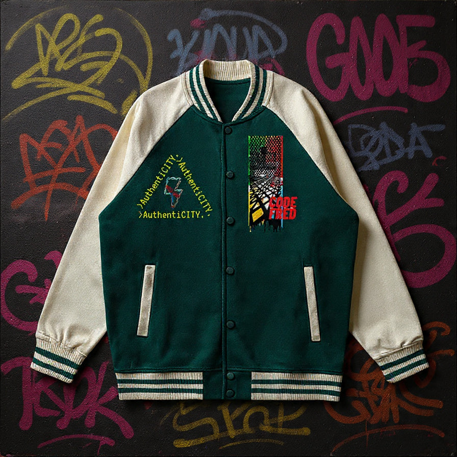 Two Tone  CODE U. Varsity Jacket